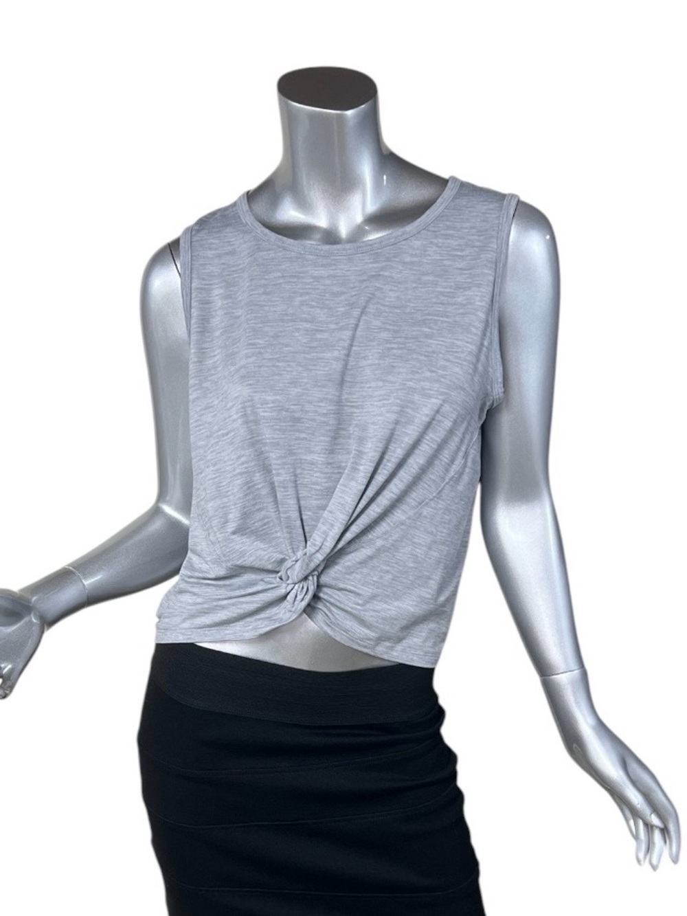 90 Degree By Reflex Heather Gray Twist Front Crop Athletic Tank Top Women’s XL